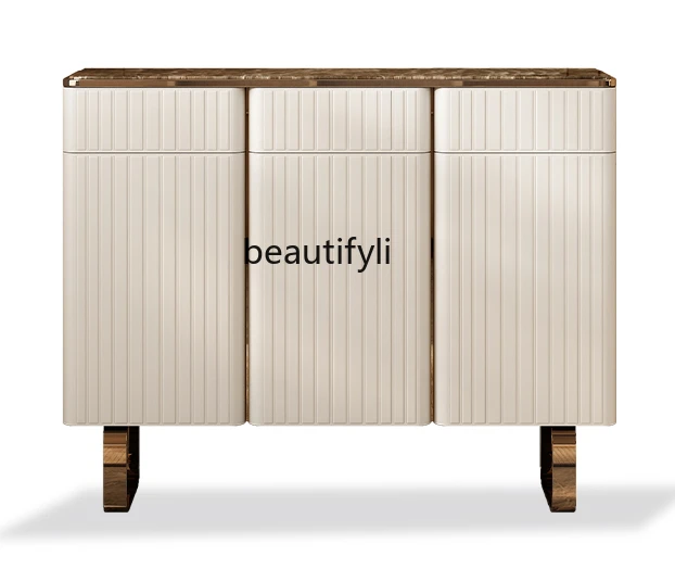 

Italian Mild Luxury Marble Shoe Cabinet Home Doorway Modern Simple Storage Living Room Entrance Solid Wood Entrance Cabinet