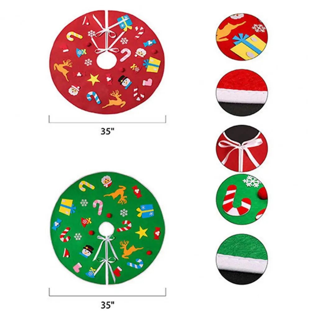 

Holiday Tree Skirt Durable Tree Skirt Festive Christmas Tree Skirts Snowy Candy Gift Snowflake Patterns for Holiday Decorations