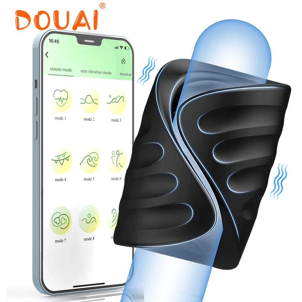 บลูทูธ Penis Vibrator สำหรับชายอวัยวะเพศชาย Delay Trainer เครื่อง Glans ...