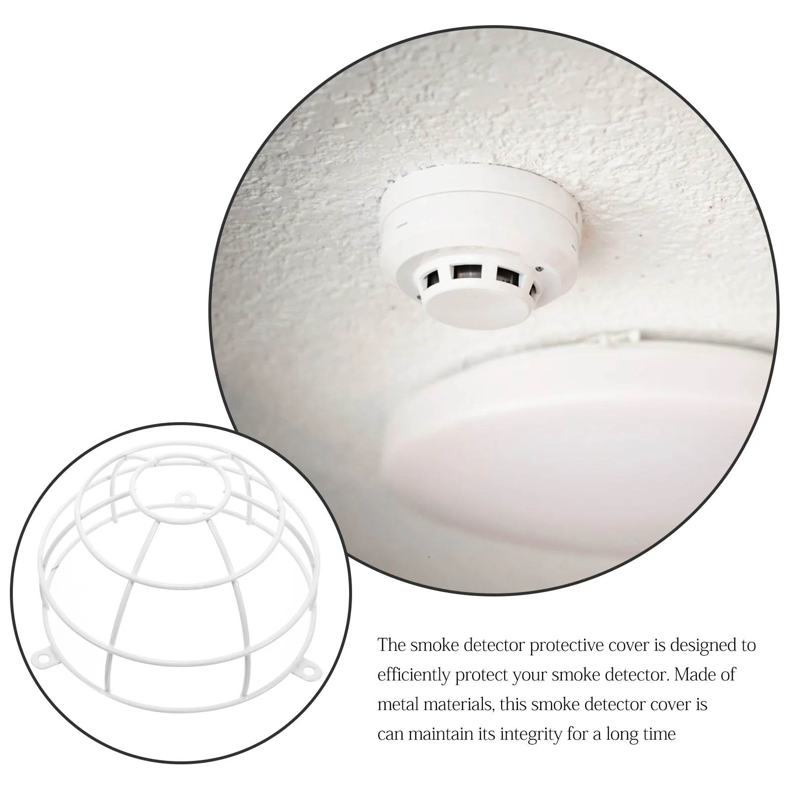 Carbon Detectors Smoke Protective Cover Alarm Guards Dust Wire Metal for Smoking