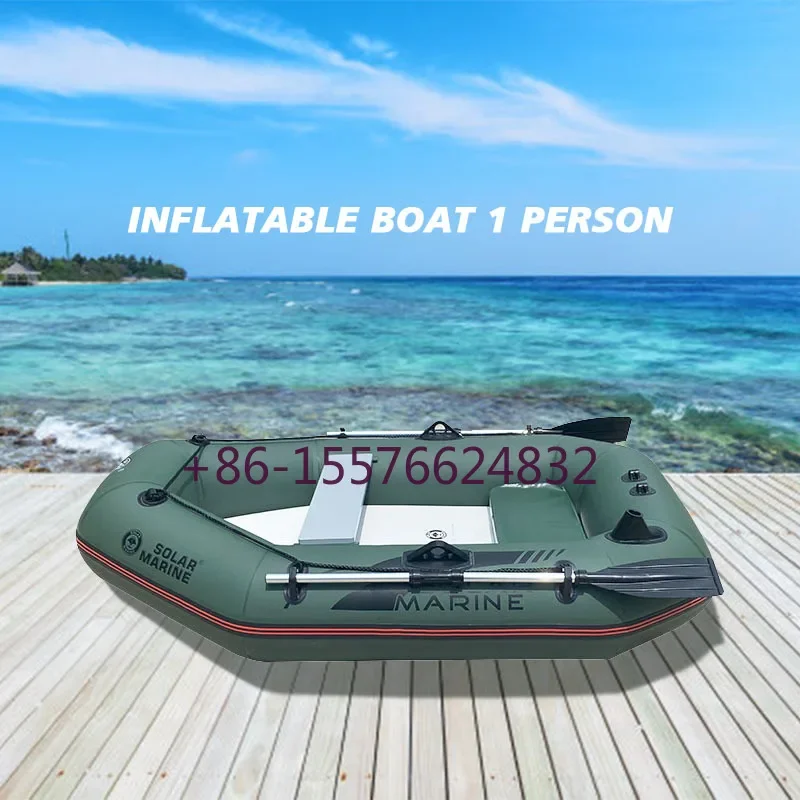 1 Person Inflatable Boat Set Fishing Kayak Raft Sport for Adults with  Paddles Air Pump Carry Bag Fishing Rod Holder