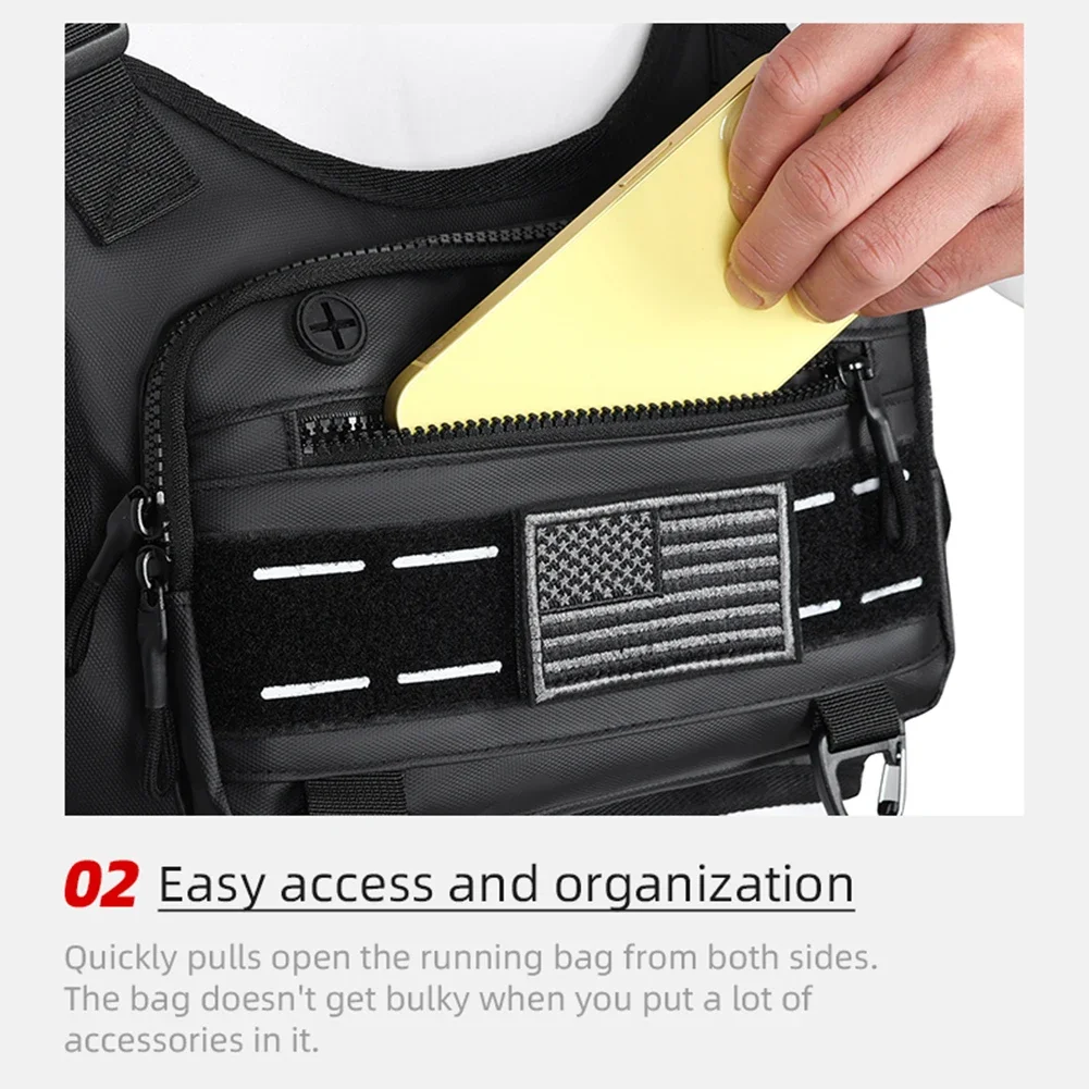 Sport Chest Bag Water Resistant Lightweight Front Chest Pack Running Vest Bag Men Woman Phone Carry Waist Bag Extra Storage Pack 5
