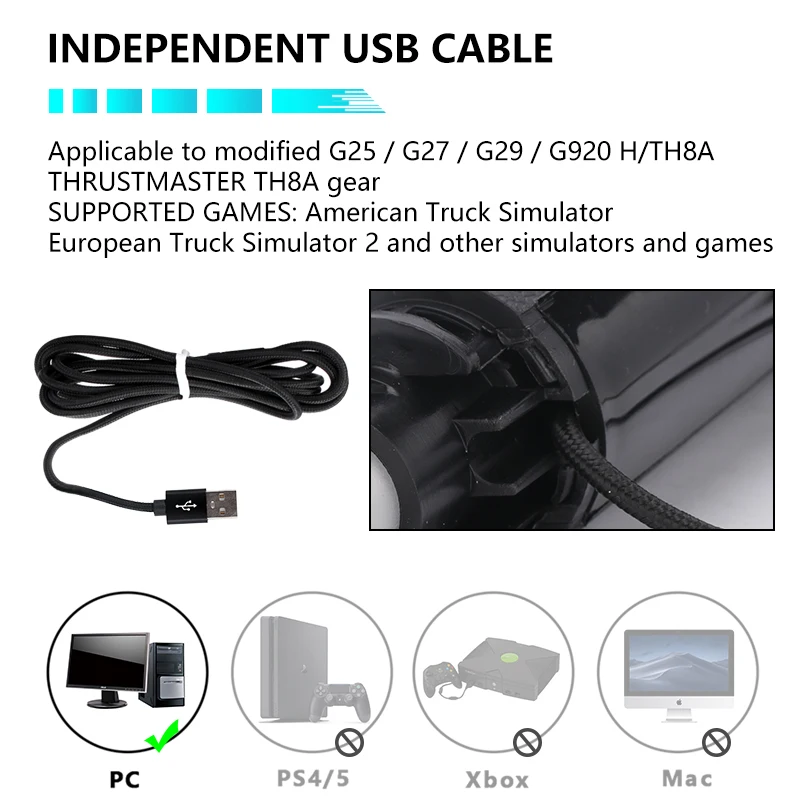 USB Analog Shifter For Logitech G923 G29 G27 G25 TH8A Truck High and Low  Gears Used For ATS ETS2 Game HB043 PC End - AliExpress