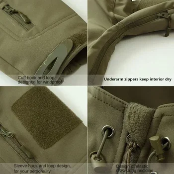 Winter Autumn Fleece Men's Jacket. Waterproof Suitable for Outdoor Fishing Hiking Camping Tracksuits Coat Thermal 6