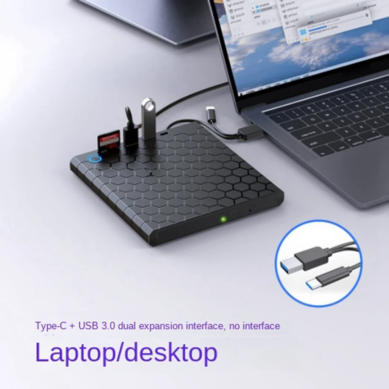 

USB 3.0 Type C внешний CD DVD RW привод 8 Мб DVD записывающее пластиковое портативное DVD записывающее устройство для ноутбука