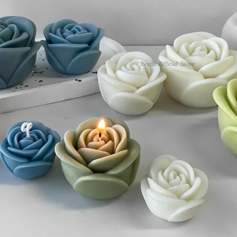 Set 4 Stampi in Silicone per Candele Fiori – Stampo Rose Peonia Garofano Gardenia – Stampi per Candele Silicone Fatti a Mano DIY Resina Cioccolato Sapone