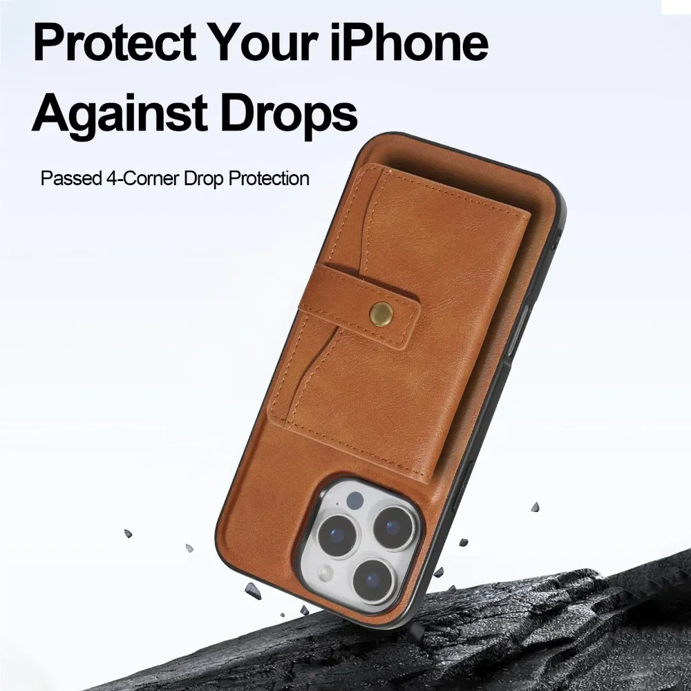 Leather MagSafe Magnetic Wallet and Card Holder Phone Case