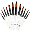 12pcs Round Paint Brush Set - Professional Nylon Bristles for Watercolor, Acrylic, Oil Painting, Face & Body Art, Nail Designs 1