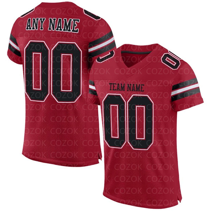 

Classic Red Customized Football Jersey for Men Football Short Sleeves Athletic Tee Shirts