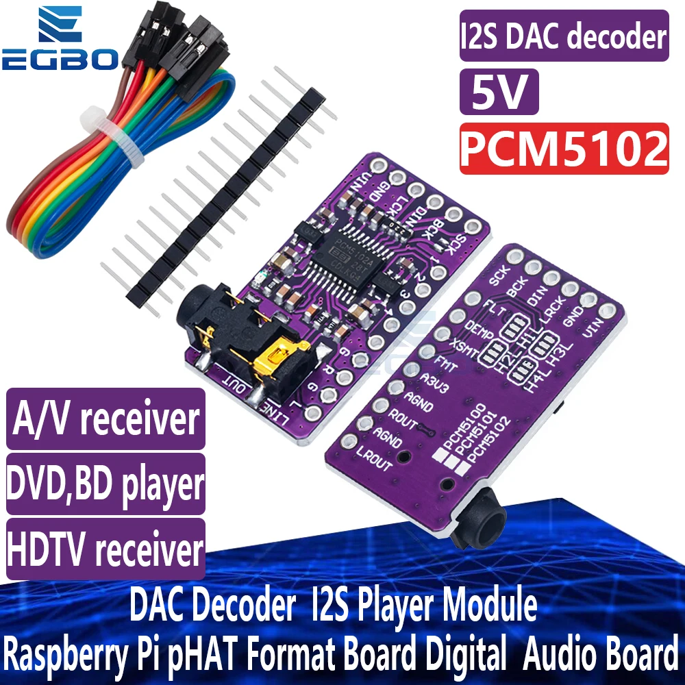 Decoder Digitale Rakstore PCM5102A DAC Decoder GY-PCM5102 I2S