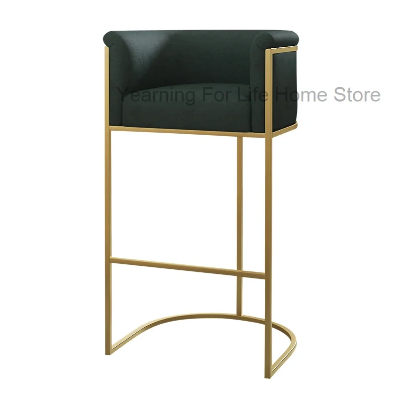 Nordic Design Pink Ergonomic Bar Chairs Accent Desk Luxury Bar Chairs High Counter Stool Cadeira Alta Salon Furniture YX50BC