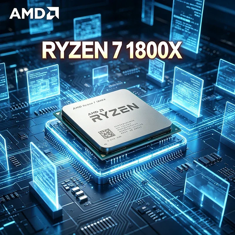 AMD Ryzen 7 1800X 프로세서 8코어 16스레드 3.6GHz 기본 속도 4.0GHz 최대 부스트 속도 AM4 소켓 20MB L3 캐시 14nm 95W TDP 데스크탑 CPU