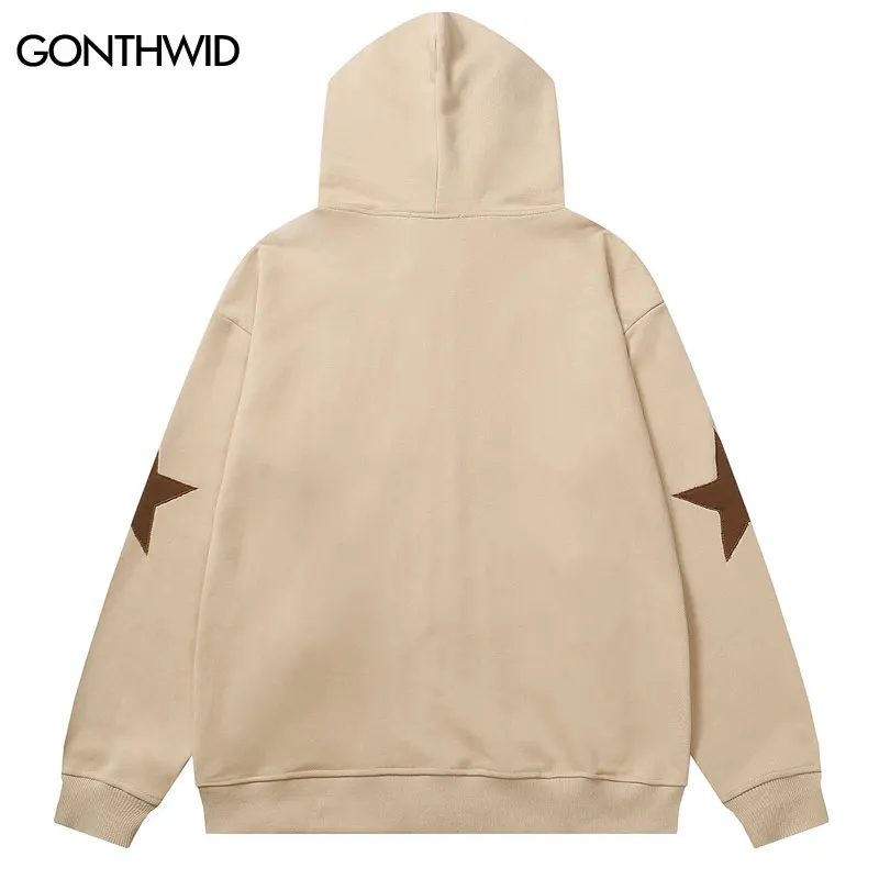 Hip Hop Zip Up Hoodie Jacket Y2K Grunge Vintage Star Patch Punk Gothic Loose Hooded Sweatshirt Coat Harajuku Cotton Streetwear Hip Hop Zip Up Hoodie Jacket Y2K Grunge Vintage Star Patch Punk Gothic Loose Hooded Sweatshirt Coat Harajuku Cotton Streetwear
