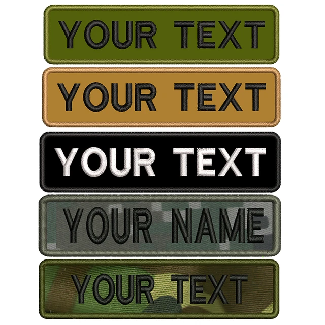 Your Text Name Patches Embroidered Personalized Stripes Badge Hook Backing  Or Iron On For Clothing,Uniform