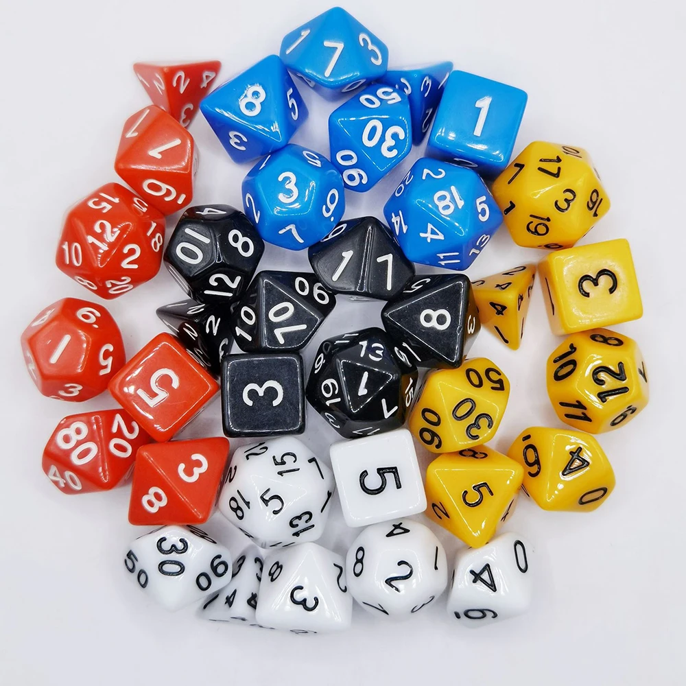 DND Dice Set Pouch Random Color Polyhedral Transparent Effect for DND RPG Role Playing Table Game Board Props 140/105/70Pcs acrylic dice game dice dice set