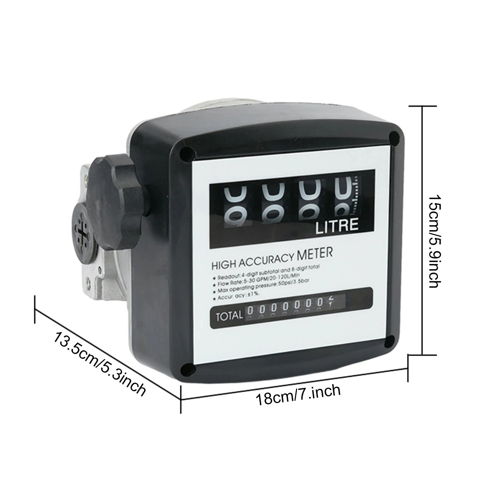 4 Digital Flow Meter 1inch High Precision Mechanical Fuel Meter Flow Sensor Coun