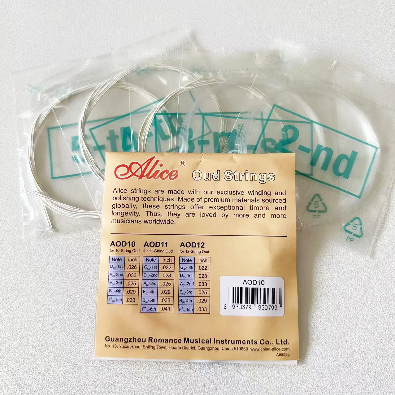 GuitAR Strings Musical Instruments Accessories 10/11/12-String OUD Strings Set Clean Nylon Silver-Plated Copper Alloy Winding Arabic/Turkish Tuning
