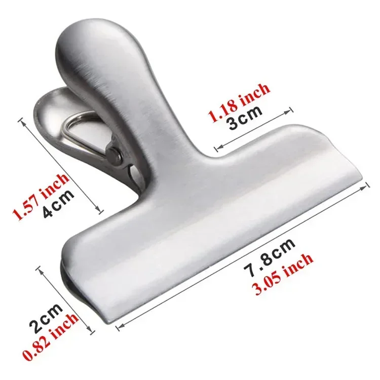 Bag Clips Stainless Steel Bag Clips Large Golden Metal Air Tight Bag Clip Durable Paper Seal Grip Coffee Food Bread Bags