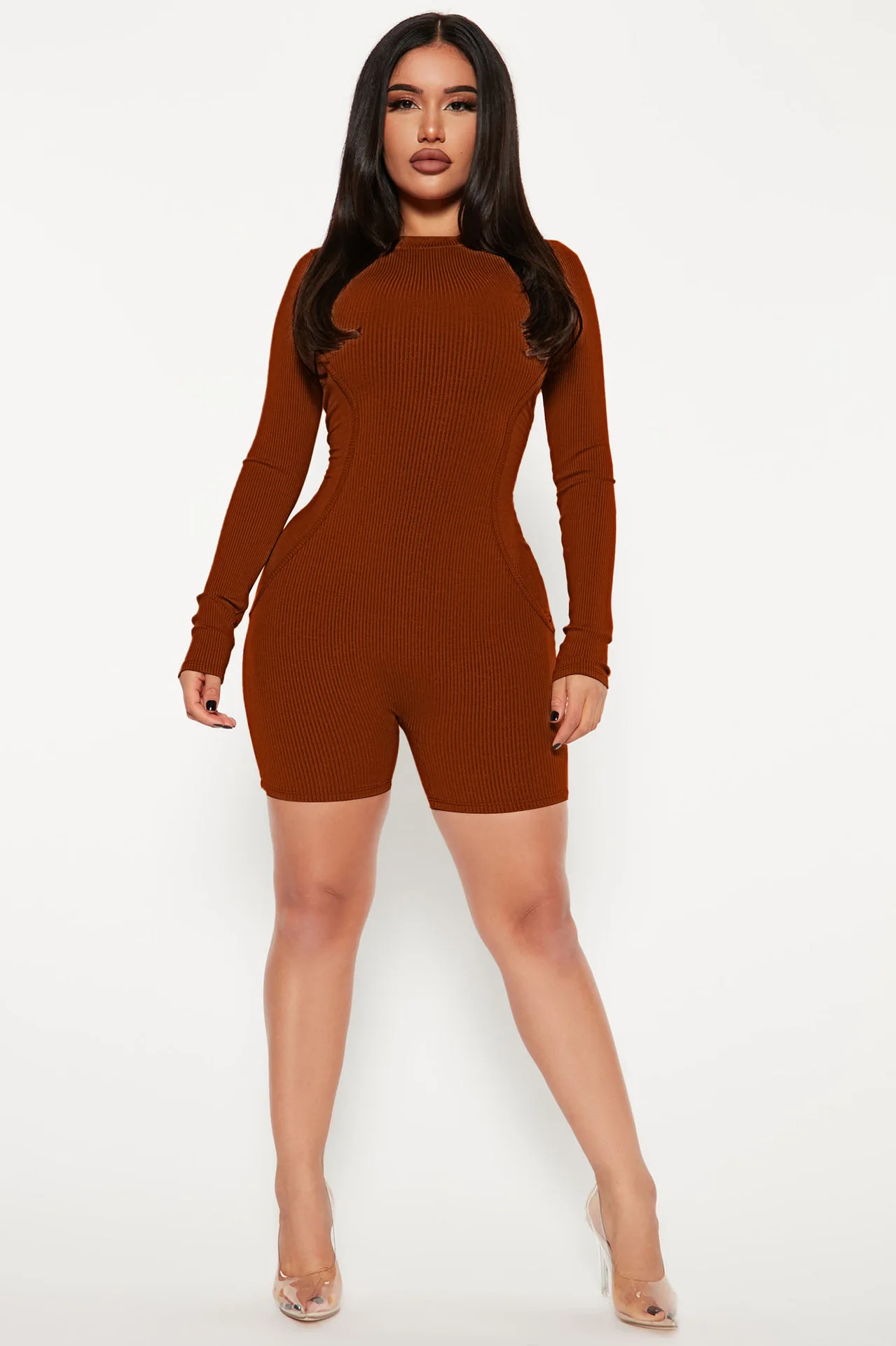 

SUJYing New Fashion 2023 Women's Spring New Thread Round Neck Splice Casual Sports Jumpsuit