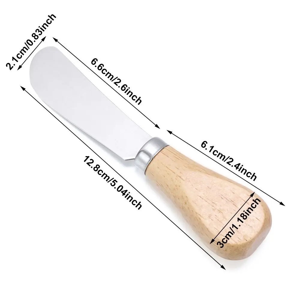 Butter Knife 5 Inch Jam Spreader Cheese Utensils Wooden Handle Knives Spread Cream Spatula Butter Knife Baking Tools