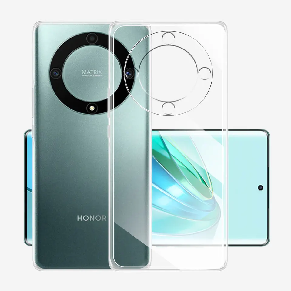 SEAHAI Cover Per Honor Magic 5 Lite 5G - Vetro Sfumato Rosa E Blu, Antigraffio E Antiurto