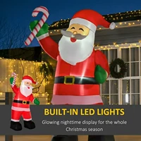 Oxford Giant LED Lighted Christmas Inflatable Santa Claus With Candy Cane Outdoor Garden New Year Decoration Christmas Figure 2