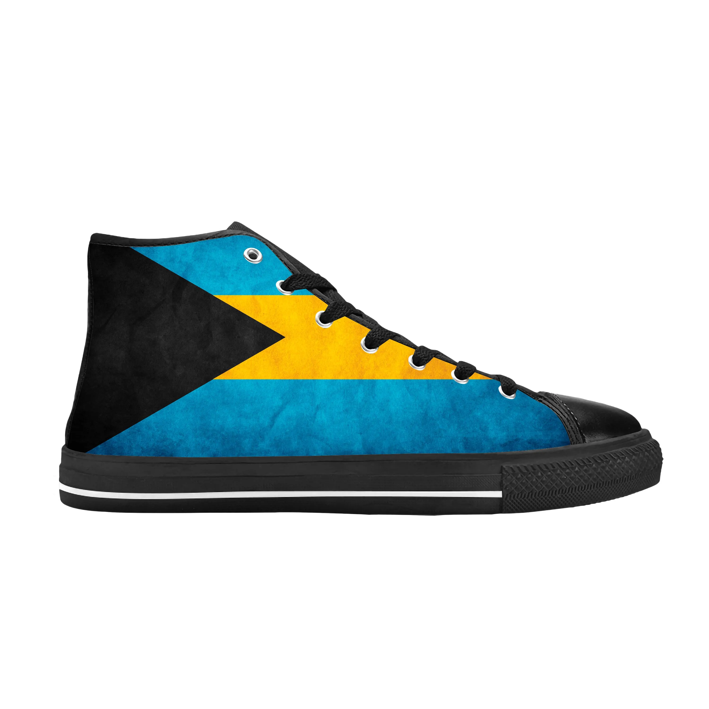 

Hot Bahamas Bahamian Flag Patriotic Pride Fashion Casual Cloth Shoes High Top Comfortable Breathable 3D Print Men Women Sneakers