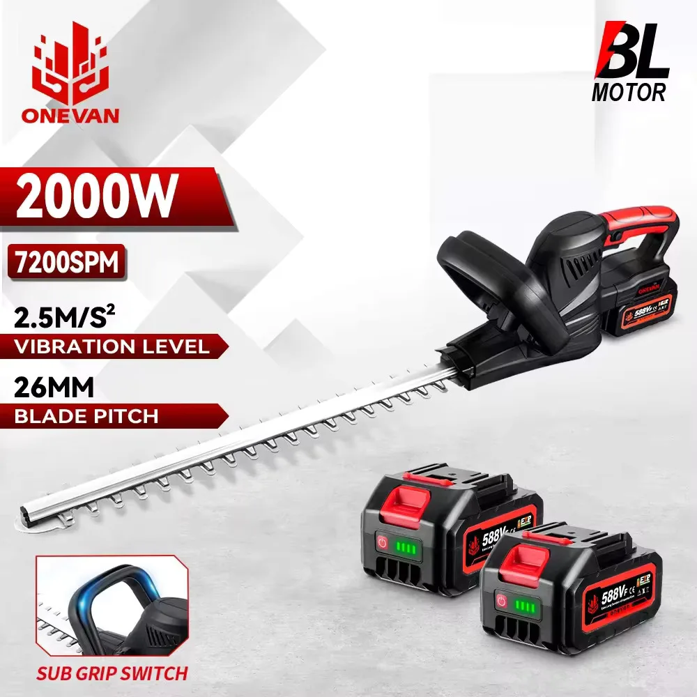 Electric Hedge Trimmer 2000W Brushless Electric Hedge Trimmer Cordless Trimmer Pruning Saw Lawn Mower Garden Tools For Makita 18V Battery Pin