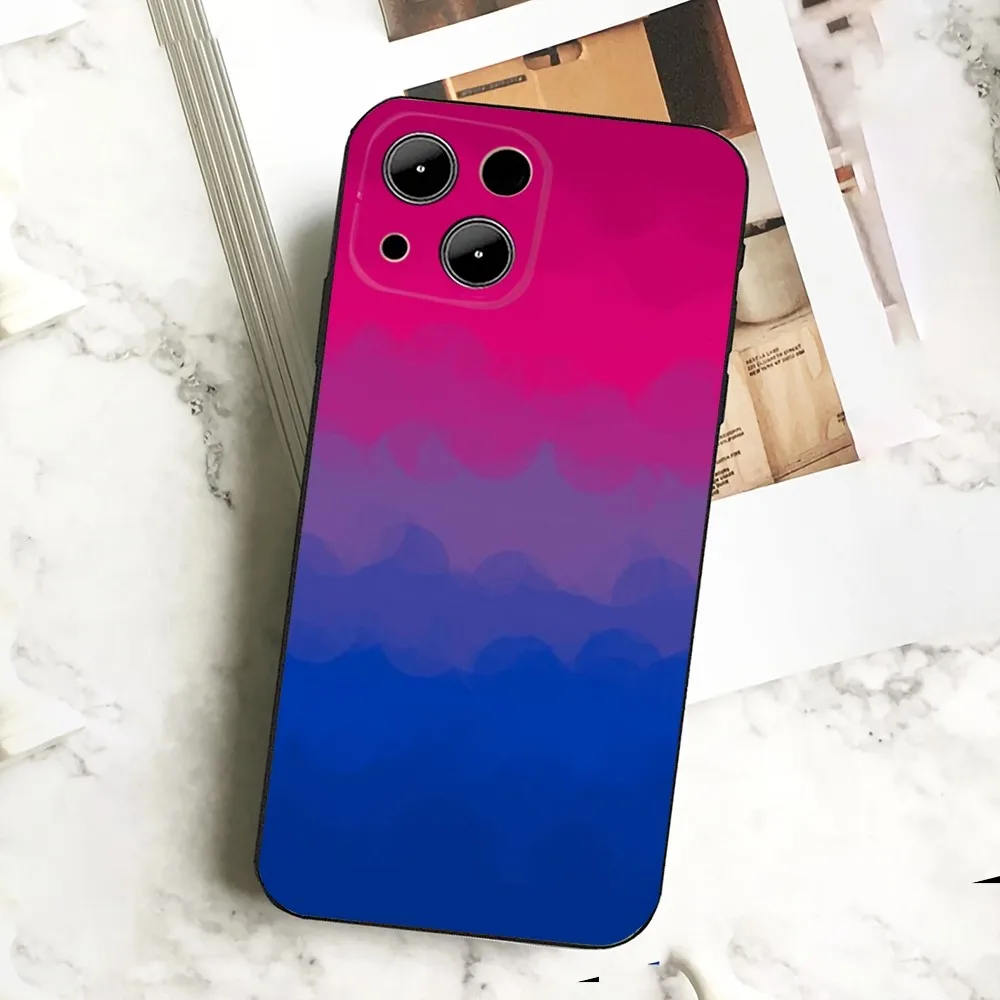 B-Bisexual Flag Art Phone Case For IPHONE 15,13,14,12,Mini ,11, Xr, X ,Xs Pro Max 8, 7 Plus Back Cover