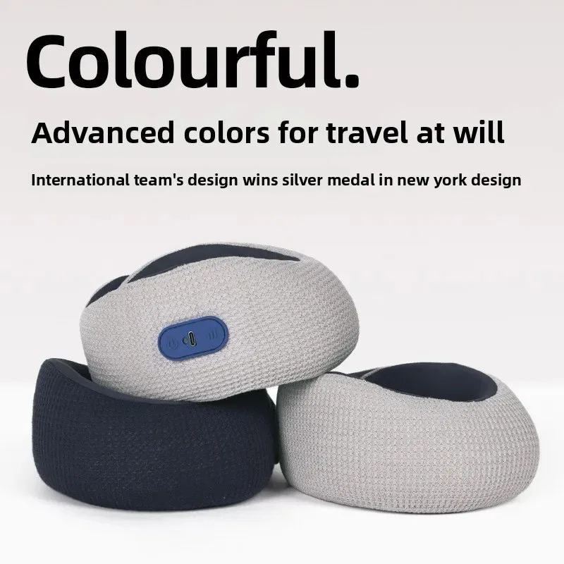 New Car and Home Use Multi-Functional U-Shaped Massage Pillow Portable Memory Foam Electric U-Shaped Pillow for Travel