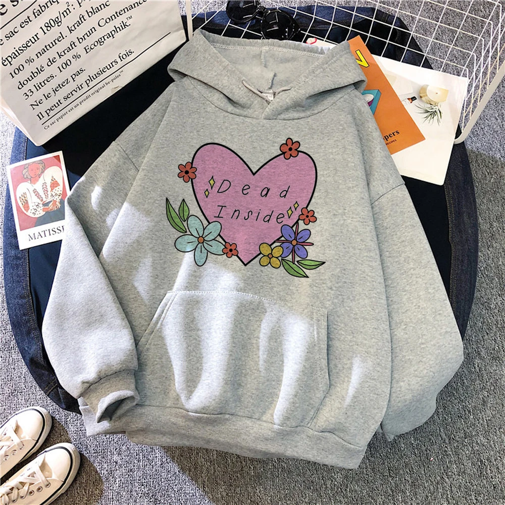 

Dead Inside hoodies women Winter sweat y2k aesthetic anime Pullover sweatshirts women aesthetic sweater