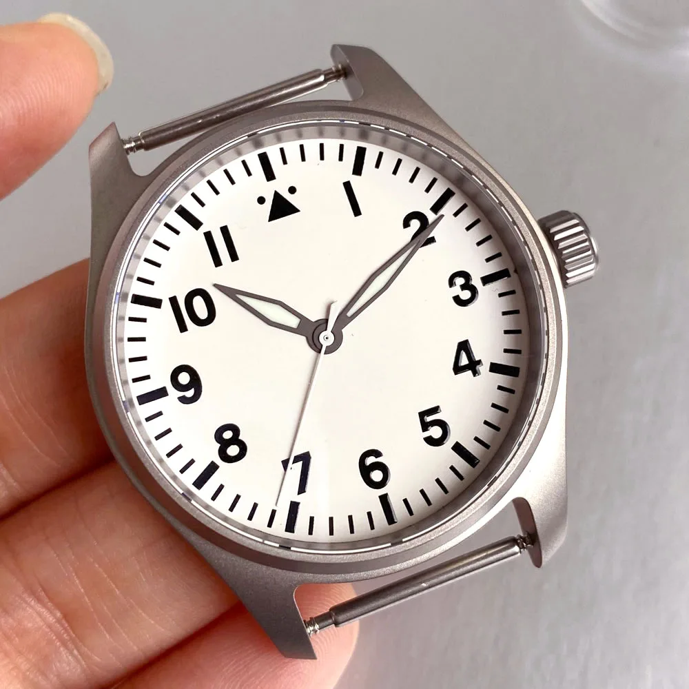 39mm Titanium Pilot Watch with Sapphire Crystal and Luminous Sunburst Dial