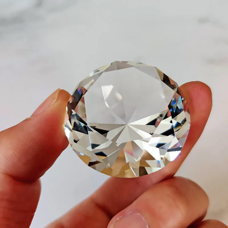 AB Colorful K9 Crystal Diamond Paperweight Decorative Rainbow Maker Prism Glass Diamonds Wedding Home Desktop Decoration ornament crafts miniature ornament glass ornament crystal stone ornament crystal ornament miniature figurines 30-80mm