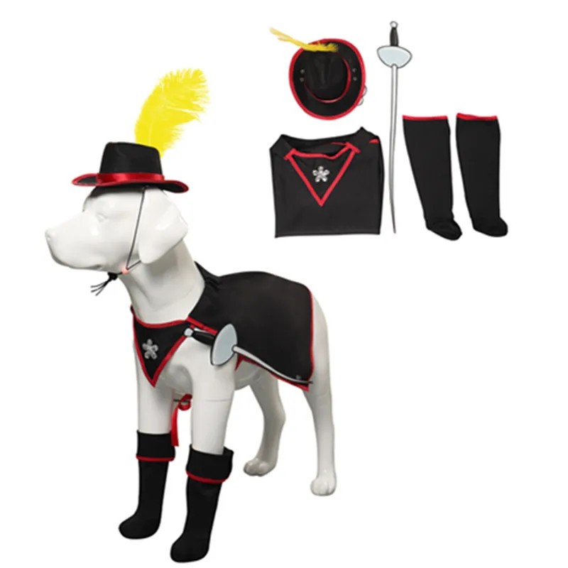

Puss in Boots Cosplay Pet Dog Cloak Costume Hat Sword Set Halloween Carnival Party Disguise Suit