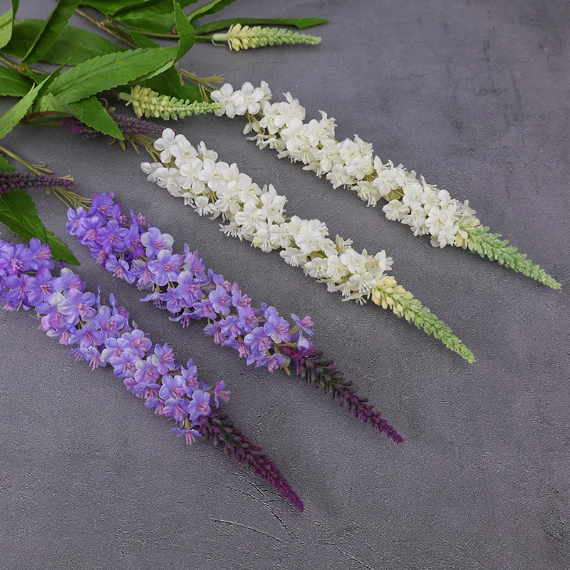 

Silk Fake Flowers Simulation Lavender Branch Holiday Party Auditorium Decoration Green Plant Artificial Flower Purple Lavenders