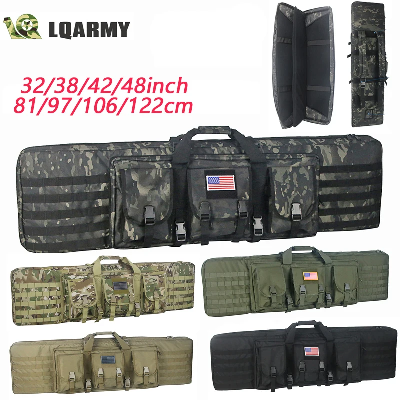 32 38 42 48 Inch Tactical Double Rifle Case Military Molle Gun Rifle