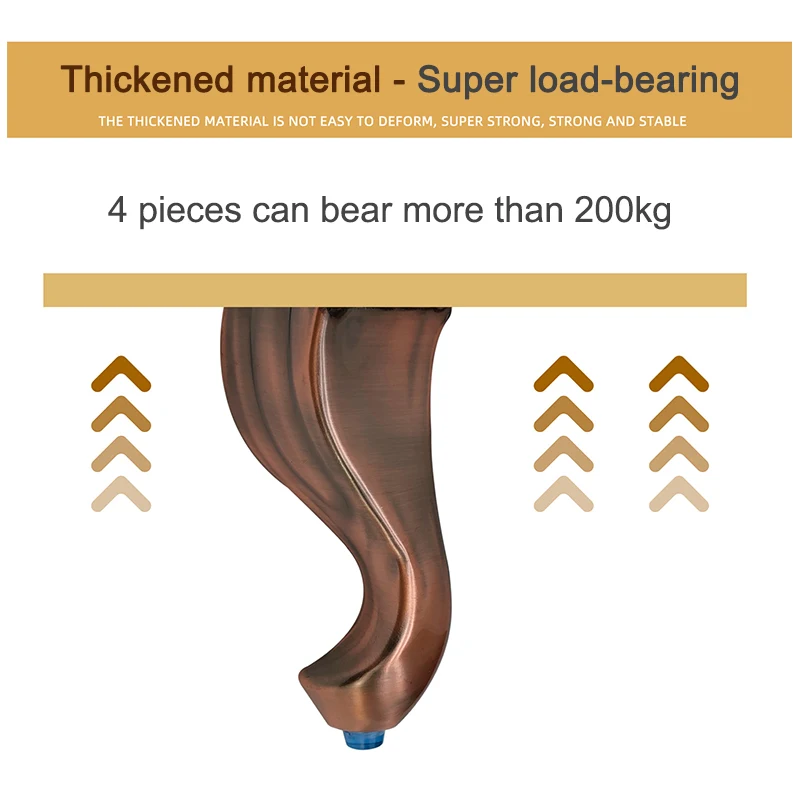 Description Picture 6 of itemAntique European Style Metal Sofa Feet Pack 4 Furniture Legs Vintage Table Cabinet Support Legs 14.5cm High Furniture Hardware