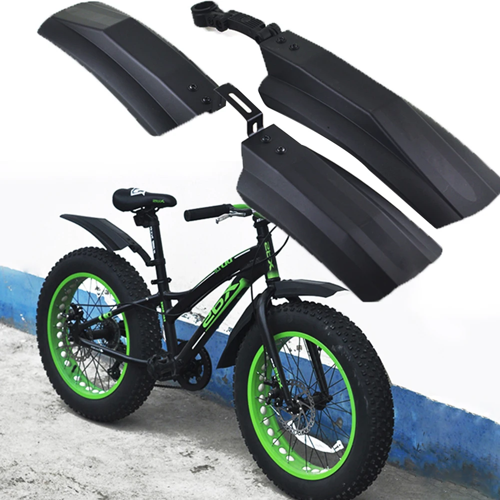 

Snow Bike Fender Wide Tire Bicycle Flashing Fit for 20 inch 26 inch snow bike Light weight and easy to assemble.