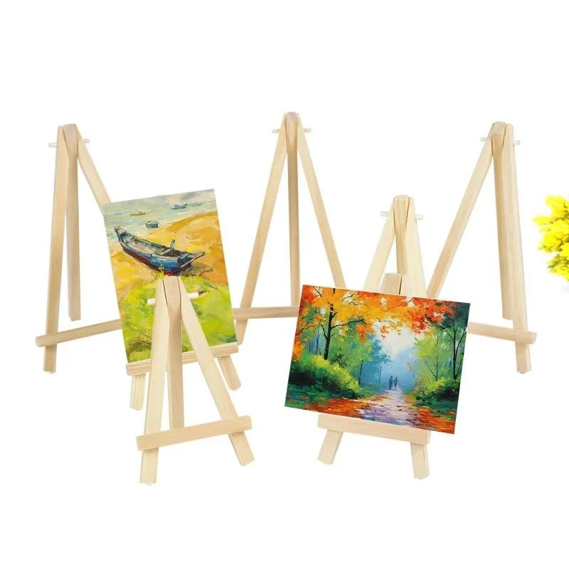 Sketch Easel Wooden Easel Wood Table Easel 10Pcs Wood Mini Triangle Wedding Table Card Stand Display Holder