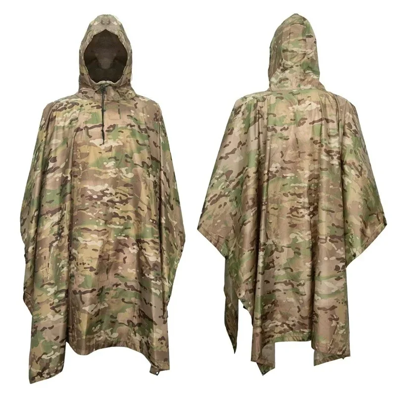 Waterproof Rain Cape Motorbike Travel Sturdy 210T Polyester Fabric Featherlight Biking Poncho Airy Weather Shield Protective