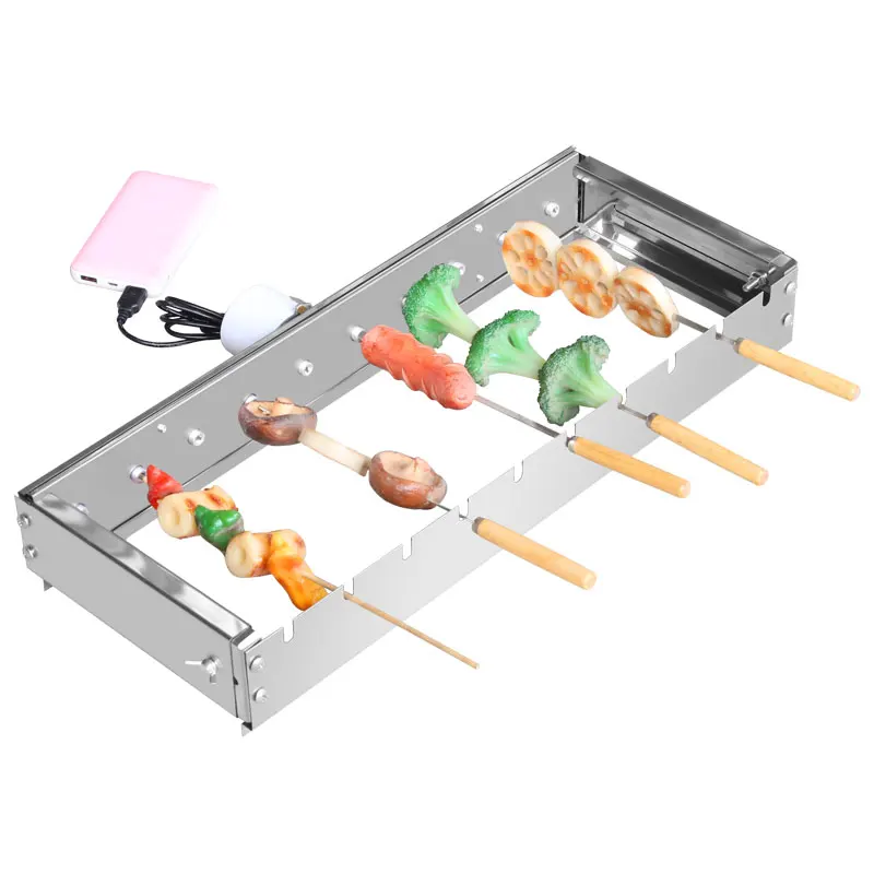 

Not limited to roasting needles Automatically flipping the shelf Adjusting Barbecue Grill 5V Rolling Skewers Tools width
