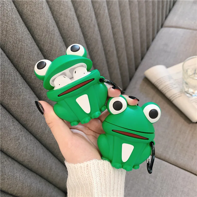 

Cute Cartoon Frog Bluetooth Headset Cover For Airpods 1 2 3 Pro Pro2 Headphone Cover Wireless Earphone Box