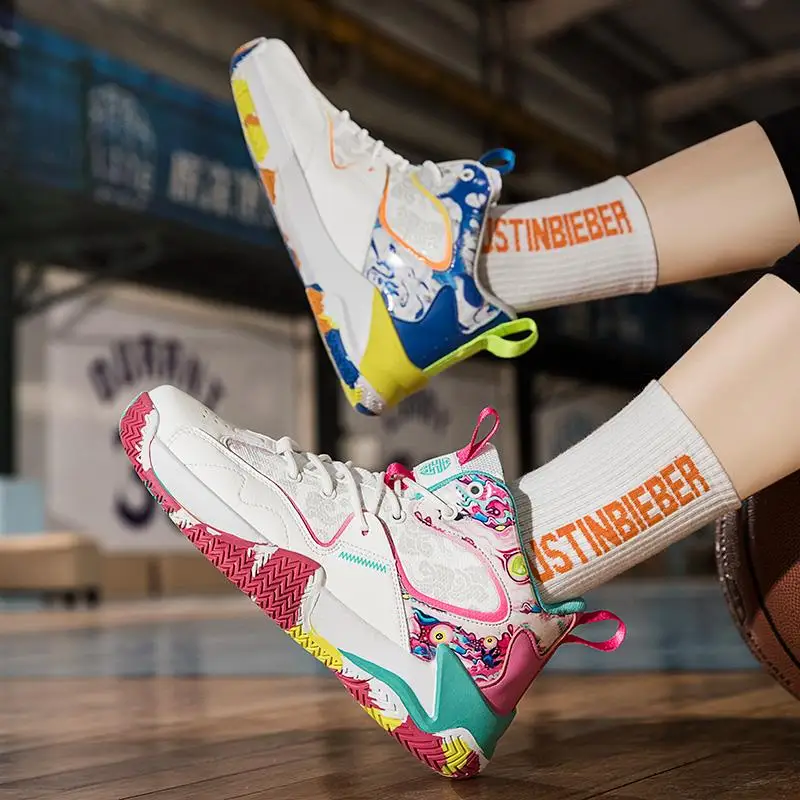 

Mixed Colors Available Basketball Shoes Men Ankle Sneakers For Unisex Tenis Masculino Design Sport Shoes Women