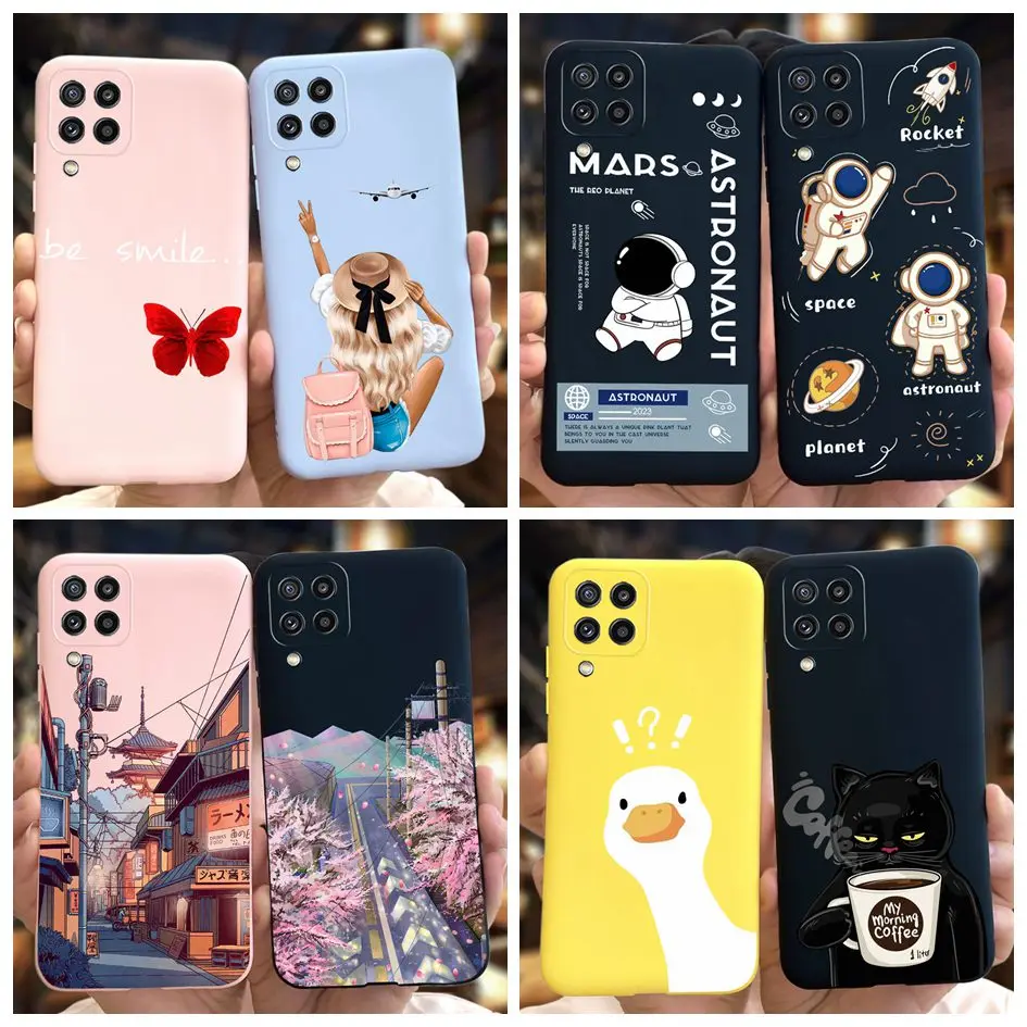 Per Samsung M32 4G Custodia M325 Sm-M325F Cover Cute Astronaut Duck Cat Phone Soft Funda Su Samsung Galaxy M32 Bumper M 32 Protector