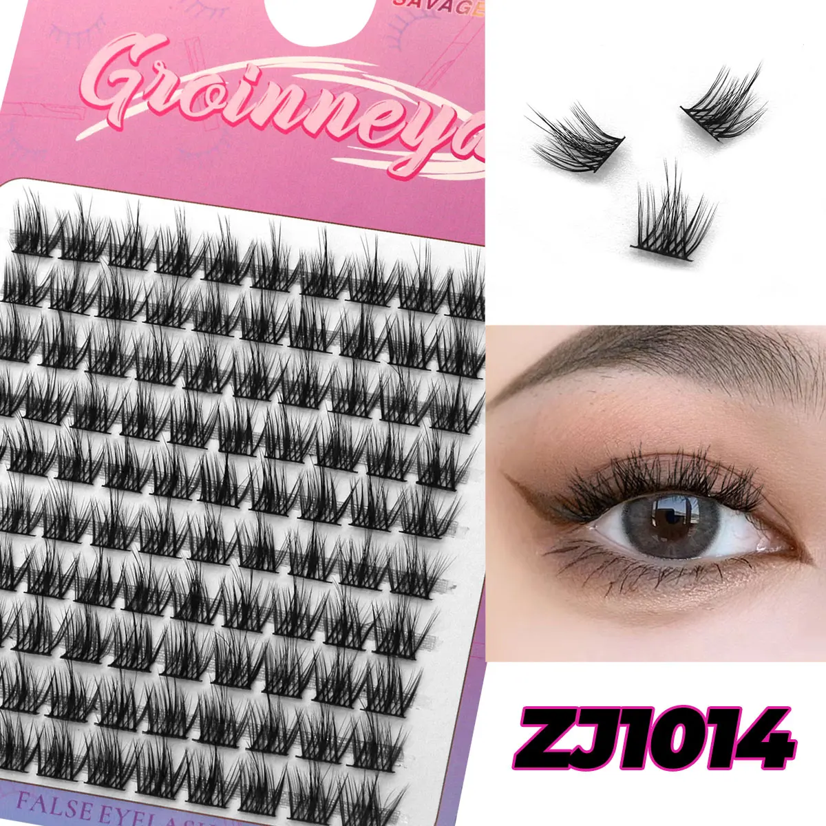 GROINNEYA Cluster-Wimpern, natürliche Wimpernverlängerung, Volumen, einzelne Wimpern, gemischte Tablett-Wimpern, Cluster, natürliche DIY-Wimpern – Detail 11