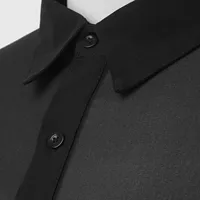 Vêtements pour hommes maille voir à travers maille Sexy chemise à manches longues couleur unie boutonné Vintage Streetwear rétro hauts de fête S-3XL 5
