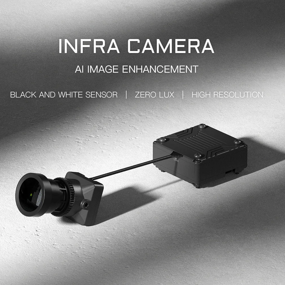 

CADDXFPV Infra 1500TVL 60Fps Camera 16:9/4:3 Black&White Sensor 120°FOV 0 Lux WDR Camera For RC FPV Drone