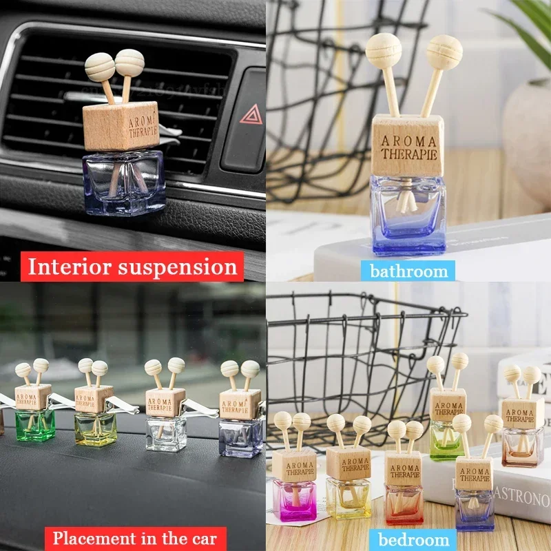 New Car Fragrance Hanging Bottle Aroma Essential Oil Diffuser Odour Removing Air Freshener Cars Mirror Decorative Accessories