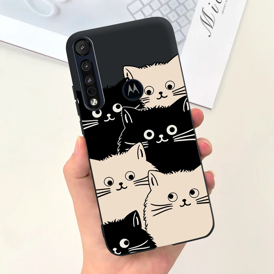 Floral Marble Design Silicone Protective Case - Black