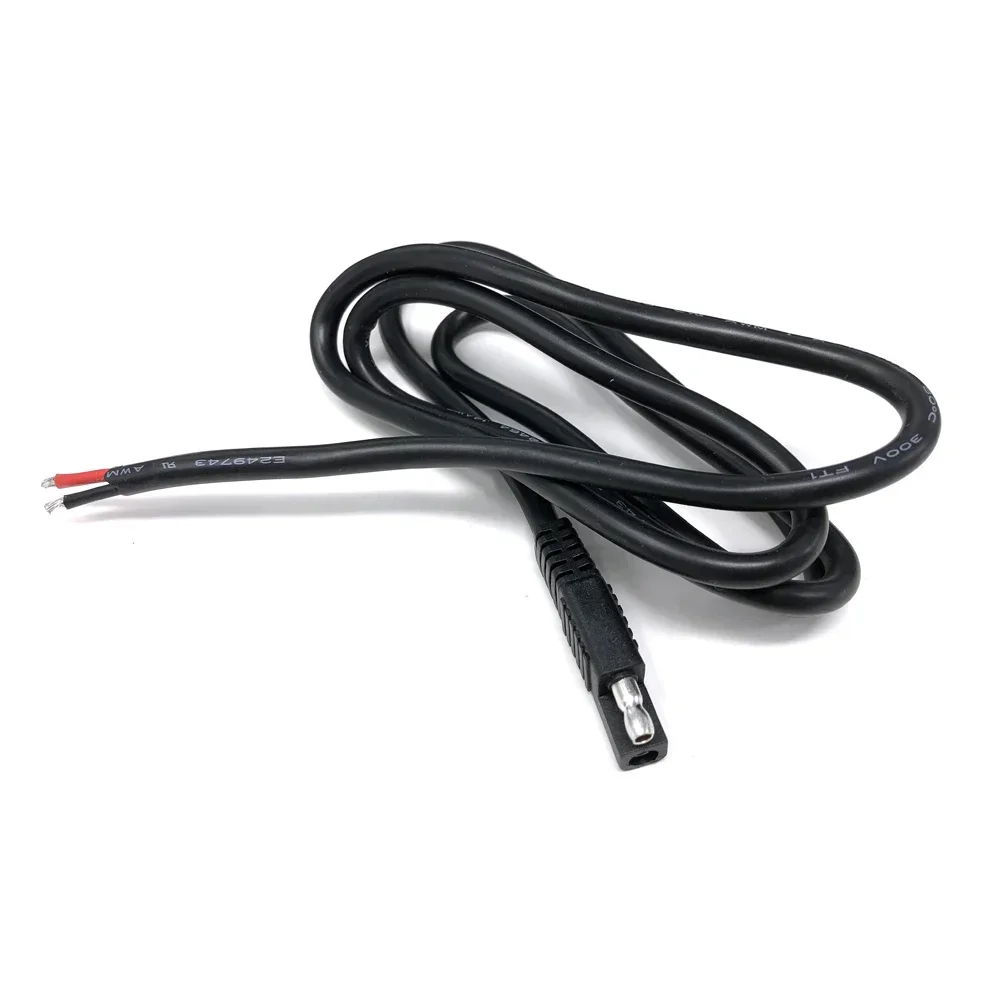 100cm SAE Connector DIY 2 Pin Lug Cable Battery Charger Quick Disconnect SAE Extension Cord 14AWG for Motorcycle / Car / Tractor